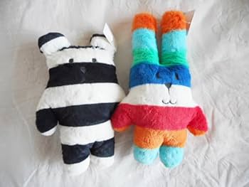  ぬいぐるみ 羊と黒いウサギ　星柄 2023年干支ぬいぐるみ「うさぎのしらたま／くろまめ」ISKW-USSK